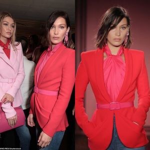 Brandon Maxwell Layered Red Crepe Blazer
